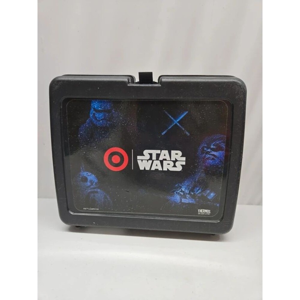 Thermos Star Wars Lunch Box Black Plastic Case Made In USA Disney